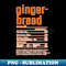 Thanksgiving Christmas Gingerbread Nutritional Facts 1 - PNG Transparent Sublimation Design