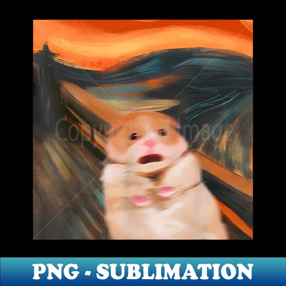 Funny Scared Hamster Meme Scream Graphic s for - High-Quality PNG Sublimation Download