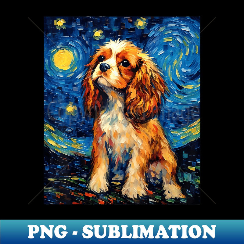 Surreal Starry Night Cavalier King Charles Spaniel Dog 9955.jpg