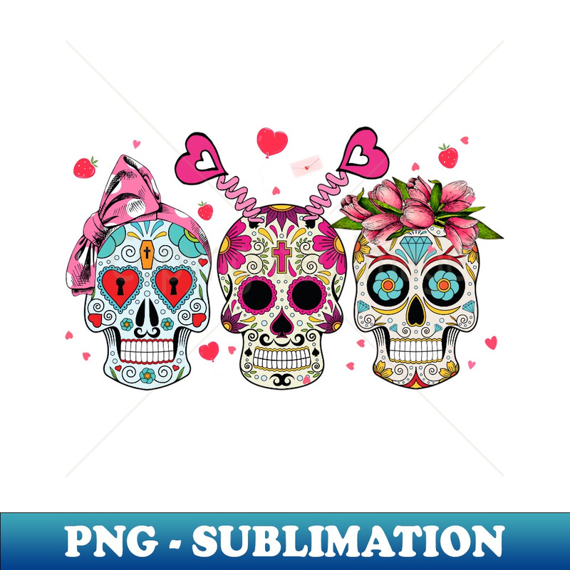 Sugar Skull Lovers Valentine's Day Couple Matchings - PNG Transparent Sublimation Design