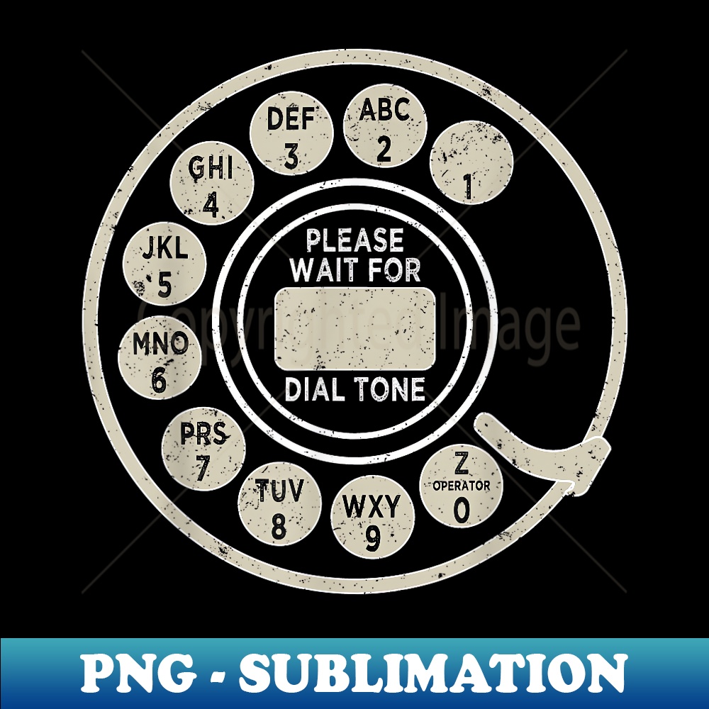 Rotary Dial Vintage Old Phones Numbers - PNG Transparent Sublimation Design