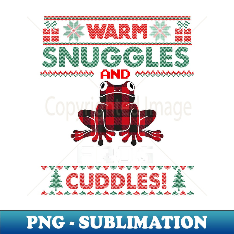 Frog Lover Christmas Pajama Ugly Christmas er - PNG Transparent Sublimation File