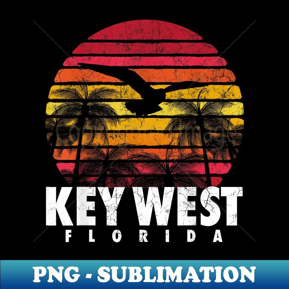 KEY WEST Florida Vintage Sunset Beach - Professional Sublimation Digital Download