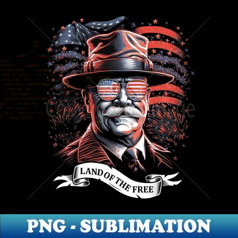 Teddy Roosevelt 4th of July American Flag Patriotic America 1 - Creative Sublimation PNG Download
