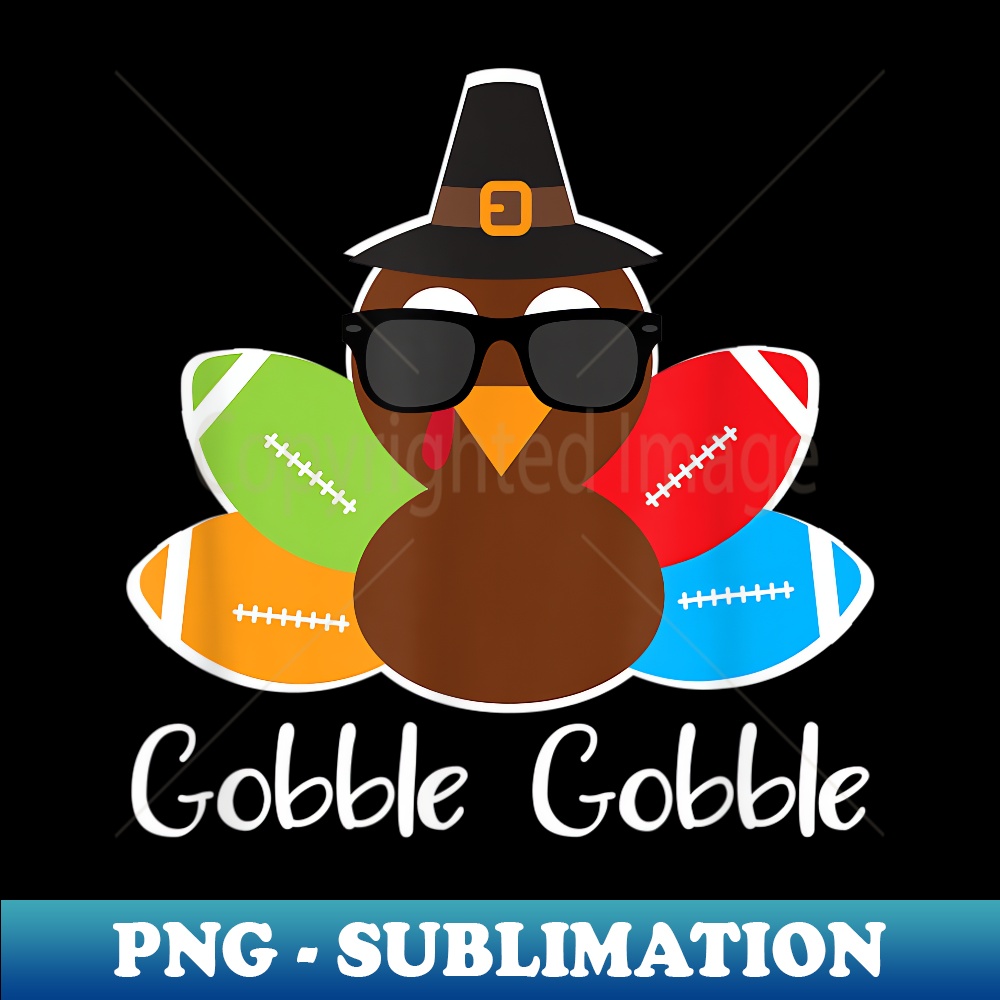 Gobble Gobble Football Thanksgiving Touchdowns Youth - Modern Sublimation PNG File