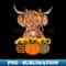 eGbB Highland Cow Pumpkin Leopard Fall Autumn Heifer Bandana - Premium PNG Sublimation File