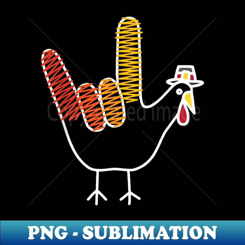 ASL Love You Hand Turkey Funny Thanksgiving Day Boys Girls - Vintage Sublimation PNG Download