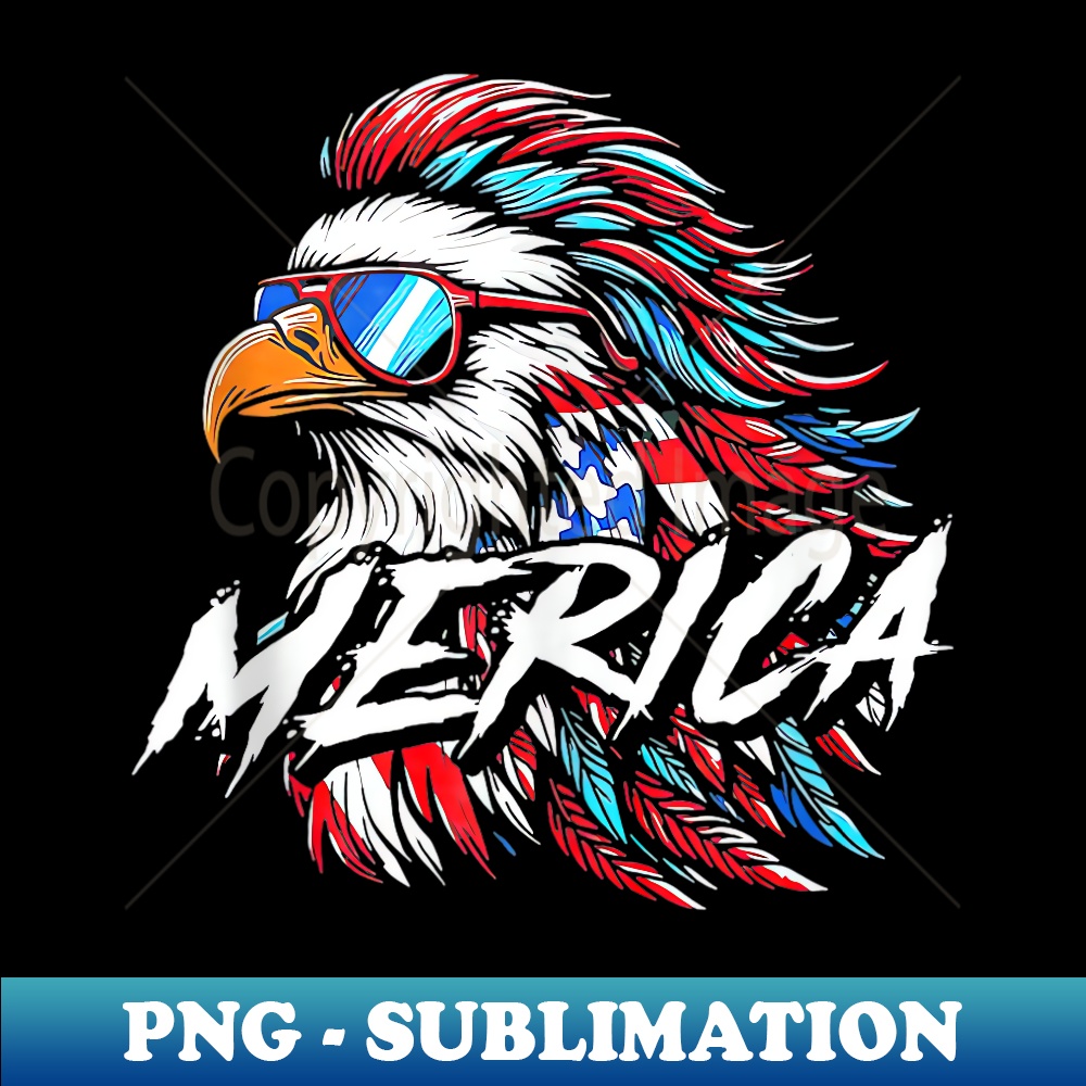 Merica Mullet Eagle Funny 4th Of July American Patriot - Instant PNG Sublimation Download