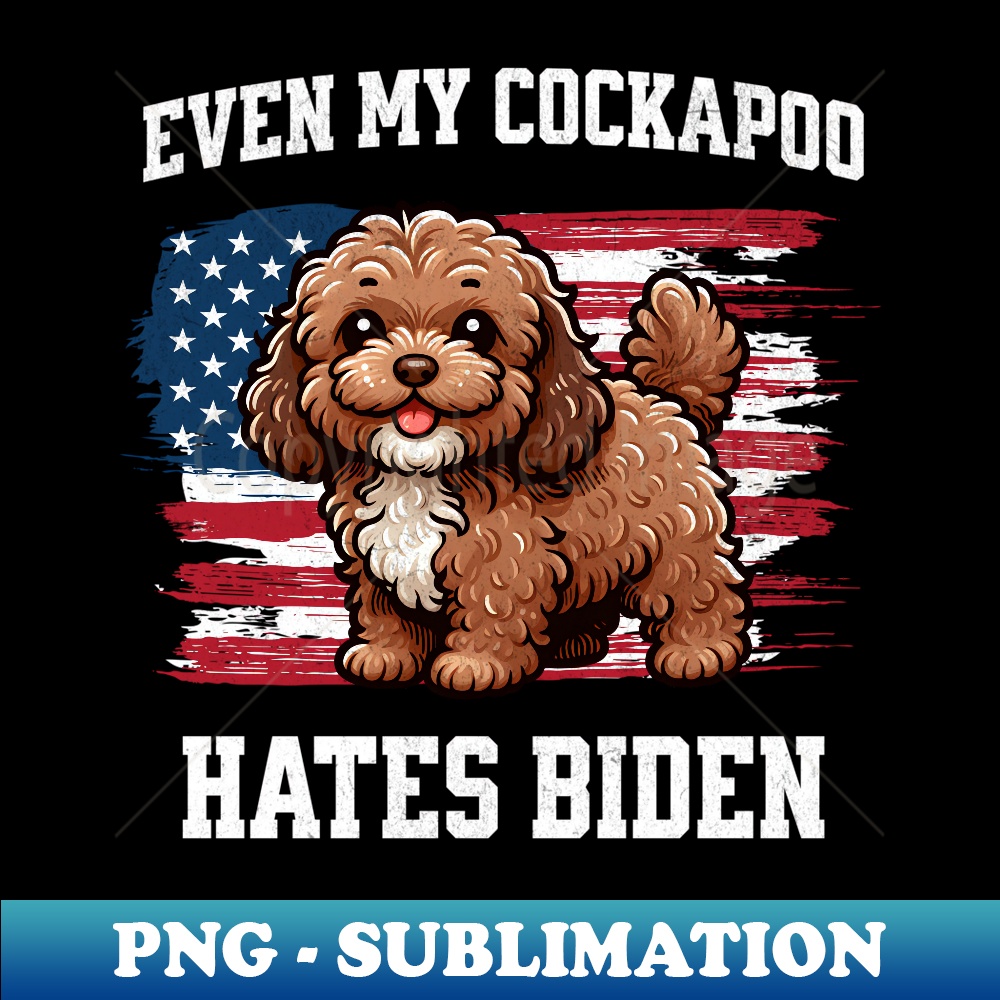 Even My Cockapoo Hates Biden  Funny Election Republican - Instant PNG Sublimation Download