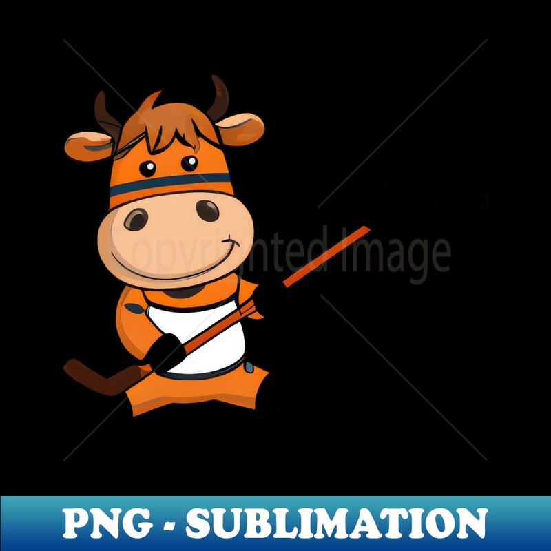 Cute cow hockey player - Stylish Sublimation Digital Download