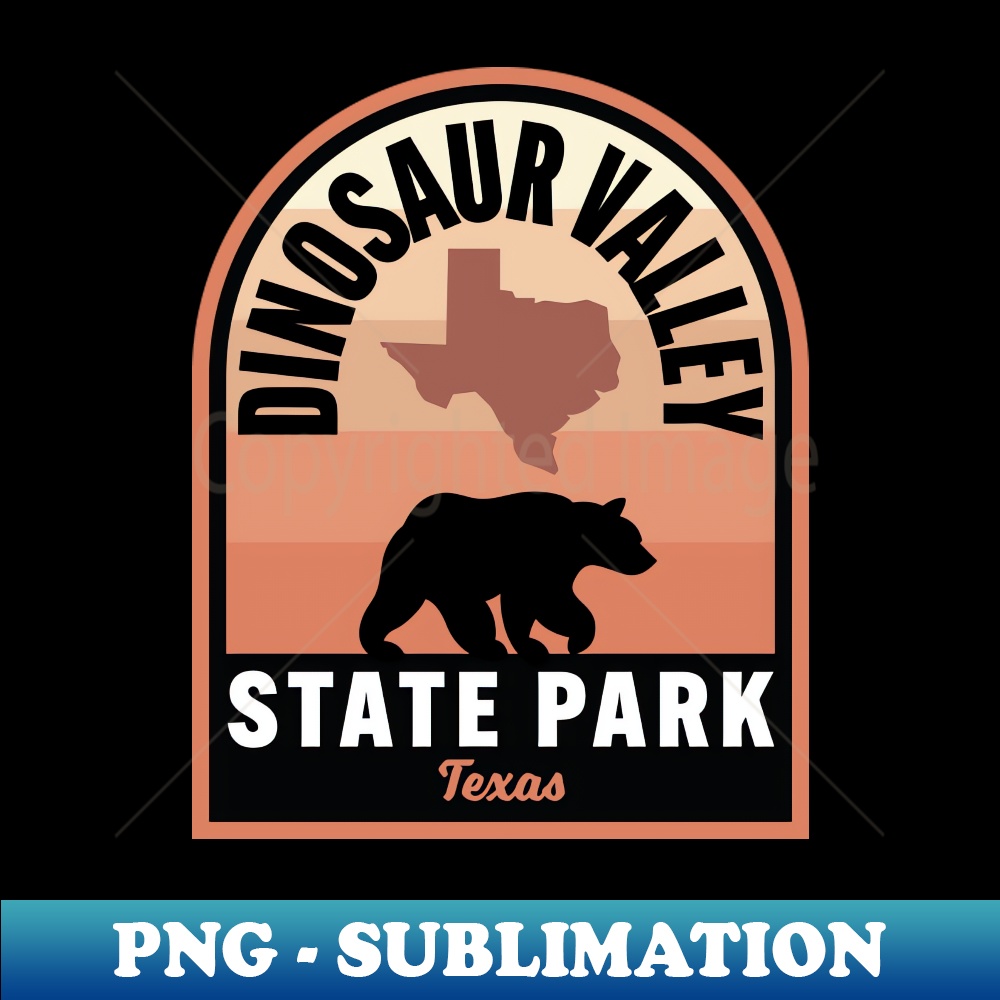 Dinosaur Valley State Park TX Bear - Elegant Sublimation PNG Download