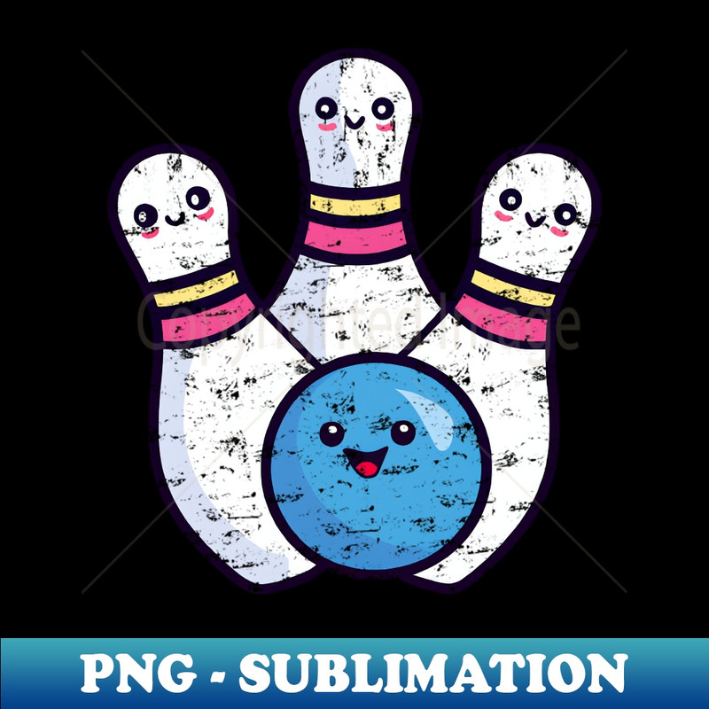 cute kawaii bowling pins - PNG Transparent Sublimation File