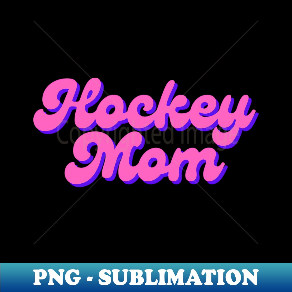 Hockey Mom Pink and Purple Script Text - Modern Sublimation PNG File