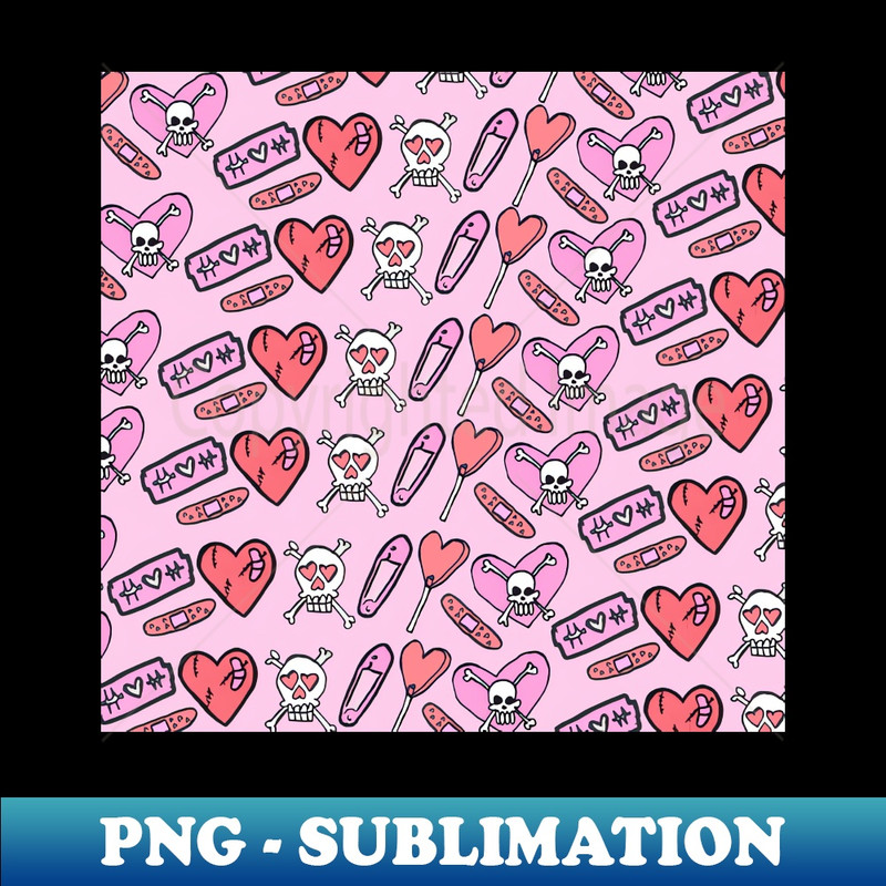 Pretty Pink Emo Pattern - Professional Sublimation Digital Download