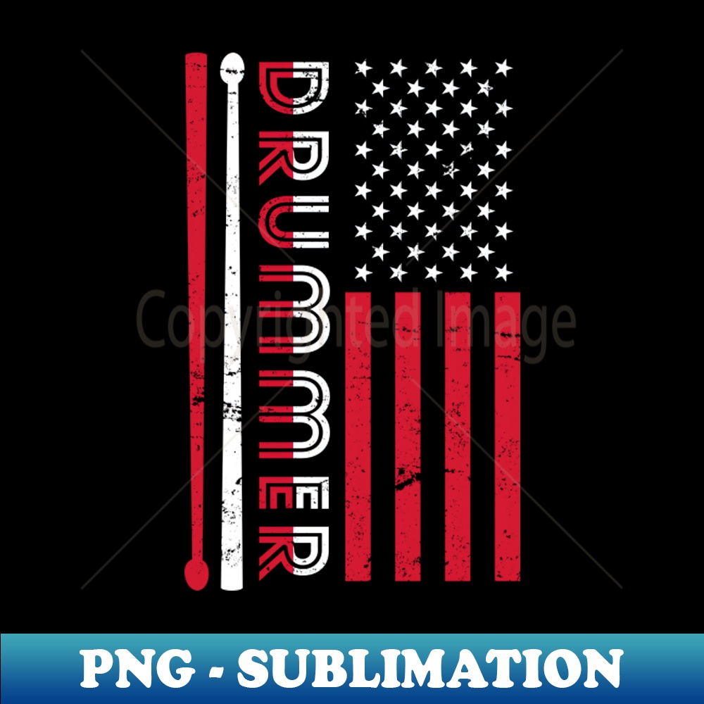 US Flag Drummer - PNG Transparent Digital Download File for Sublimation