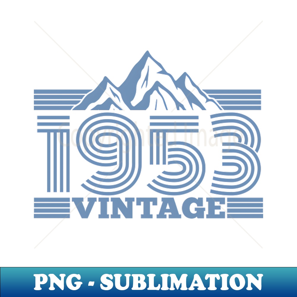 70th Birthday T-Shirt with Mountains for Year - Vintage Sublimation PNG Download