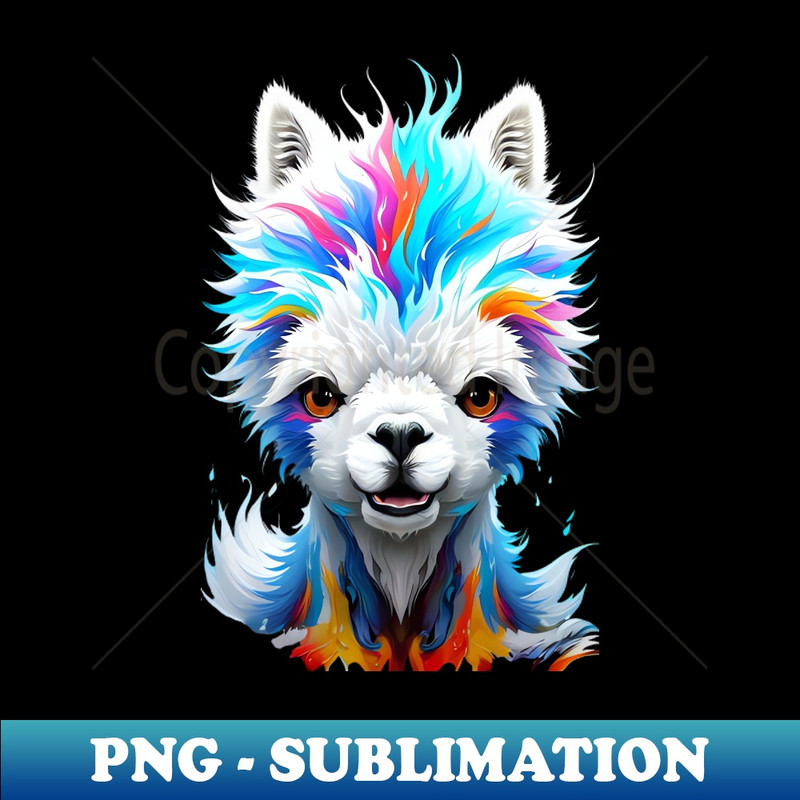 Alpaca splash art T5 - Creative Sublimation PNG Download