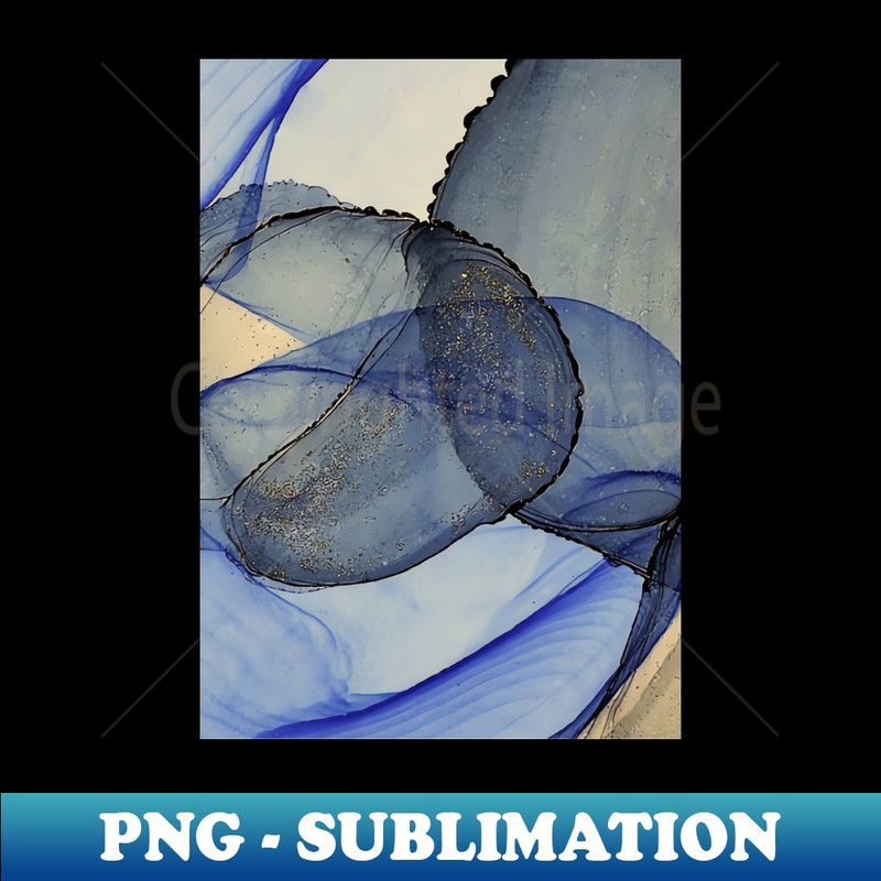 Blue, Grey and Black Abstract Art - Specialty Sublimation PNG Download