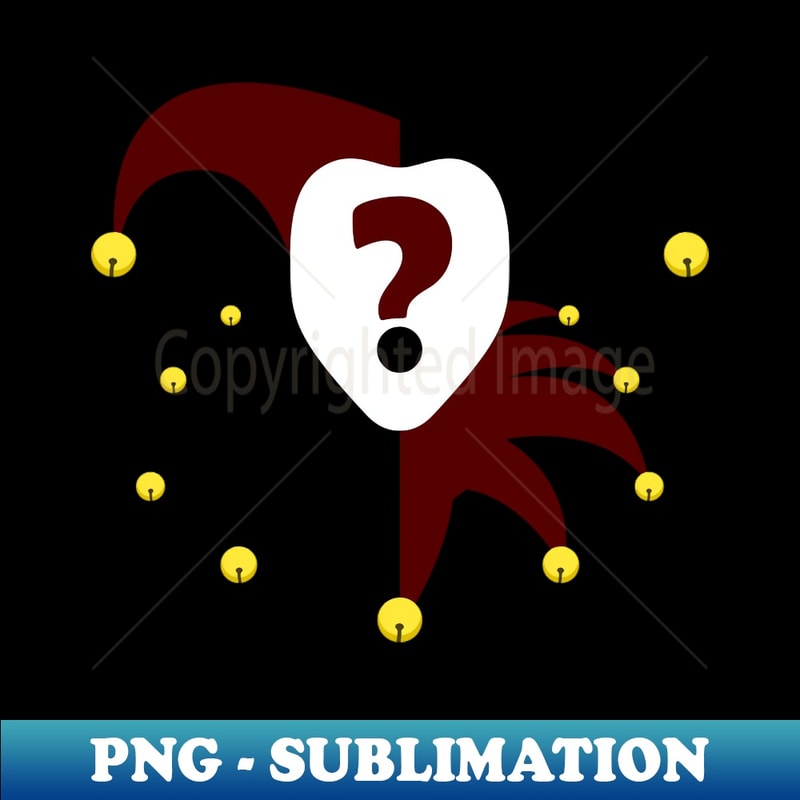 Jester hat and head with question mark - Modern Design Sublimation File