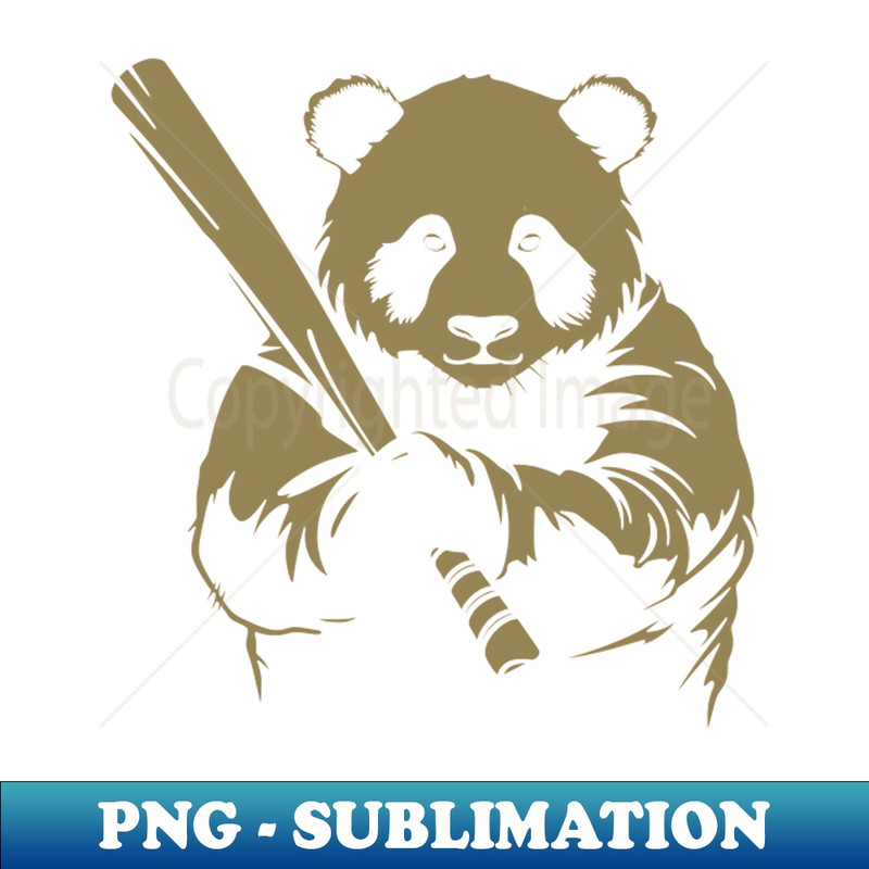 Minimalist Panda Baseball Player Silhouette - Japan - High Quality Print Sublimation PNG