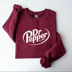 dr pepper sweatshirt - retro soda dr pepper gifts for her - crewneck sweatshirt for fall and winter, casual sweatshirt/