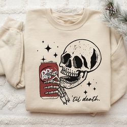 dr pepper sweatshirt - retro soda dr pepper gifts for her - crewneck sweatshirt for fall and winter, casual sweatshirt