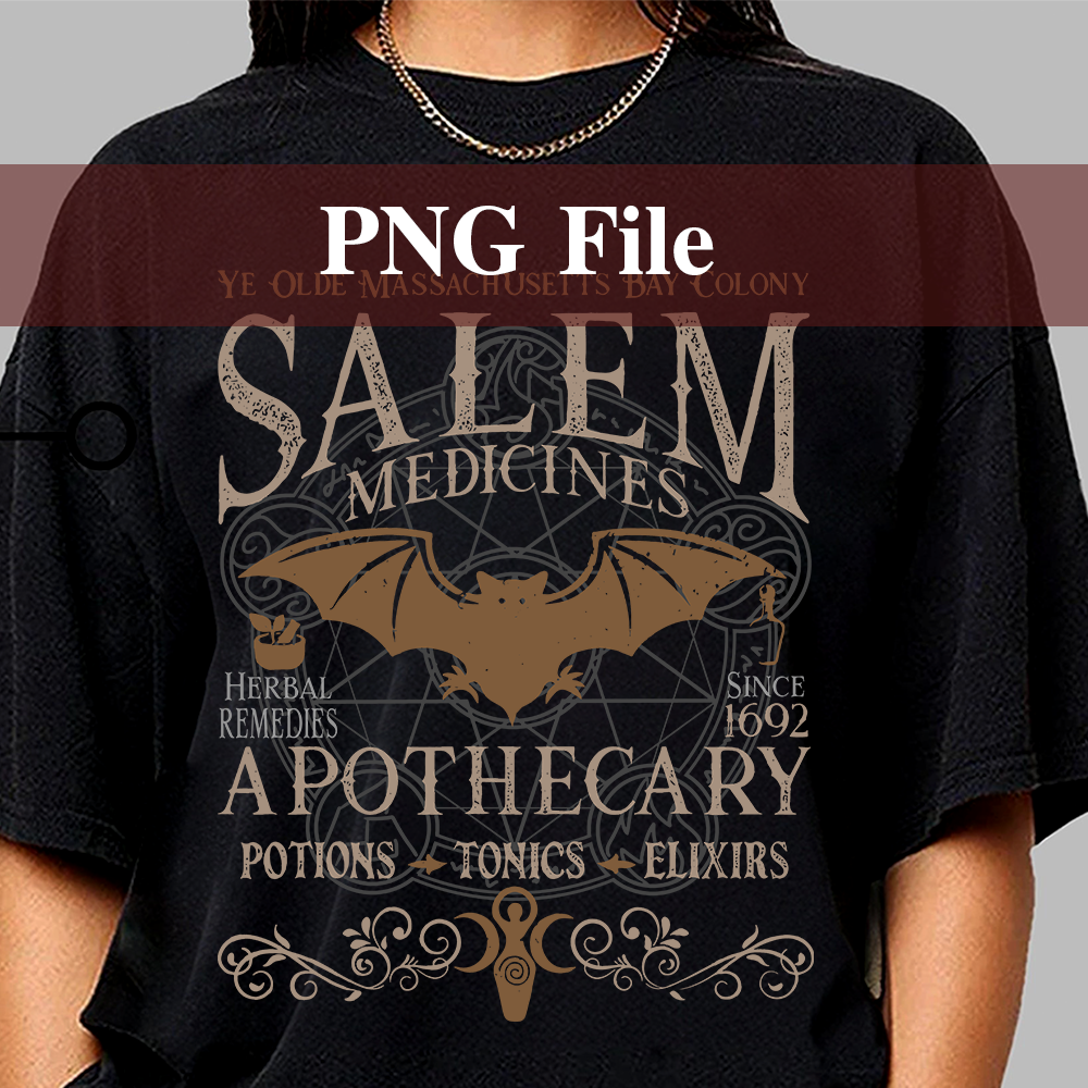 Salem Apothecary Halloween PNG Retro Style Halloween PNG Salem Witches PNG Salem PNG Salem 1692 PNG 0