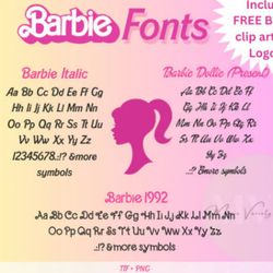 doll font - barbi edition, pink dolly font letters, vintage barb font