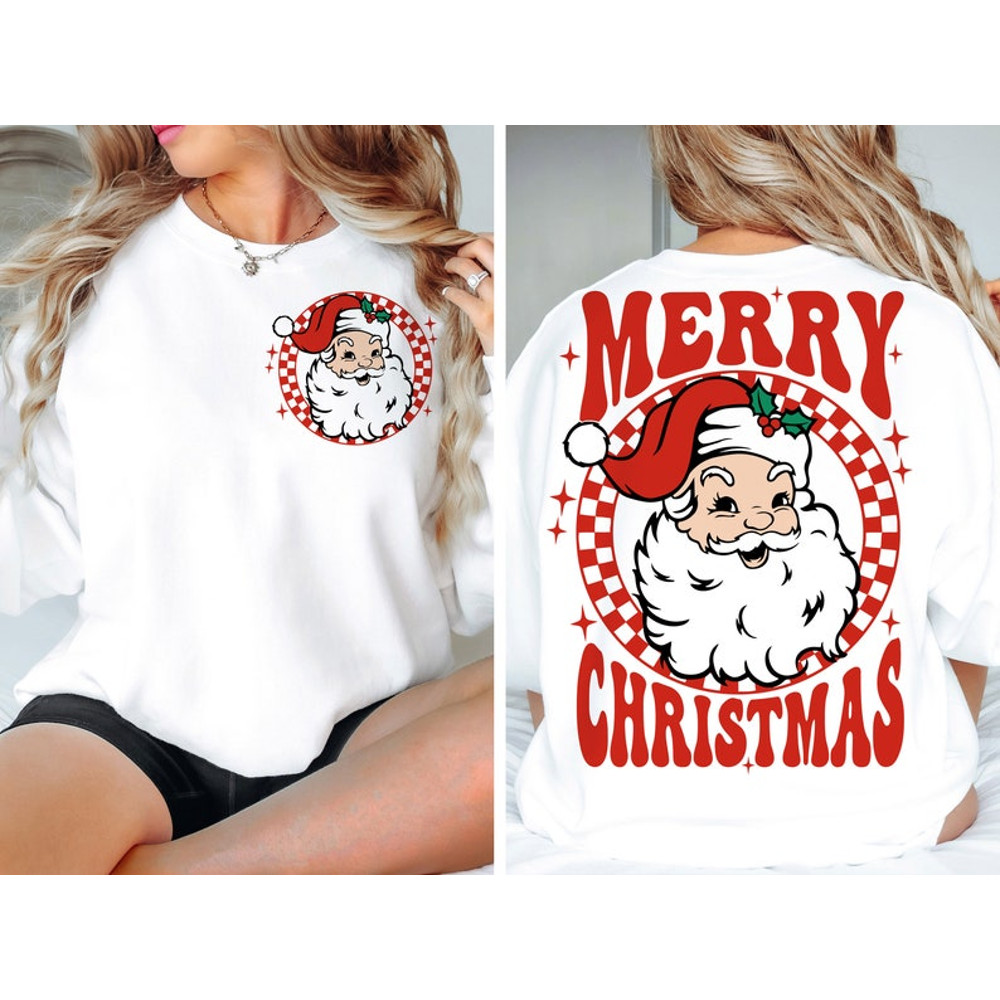 Merry Christmas Santa SVG PNG Retro Christmas Png Christmas Svg Santa Claus Png Christmas Vibes Retro Sublimation 0