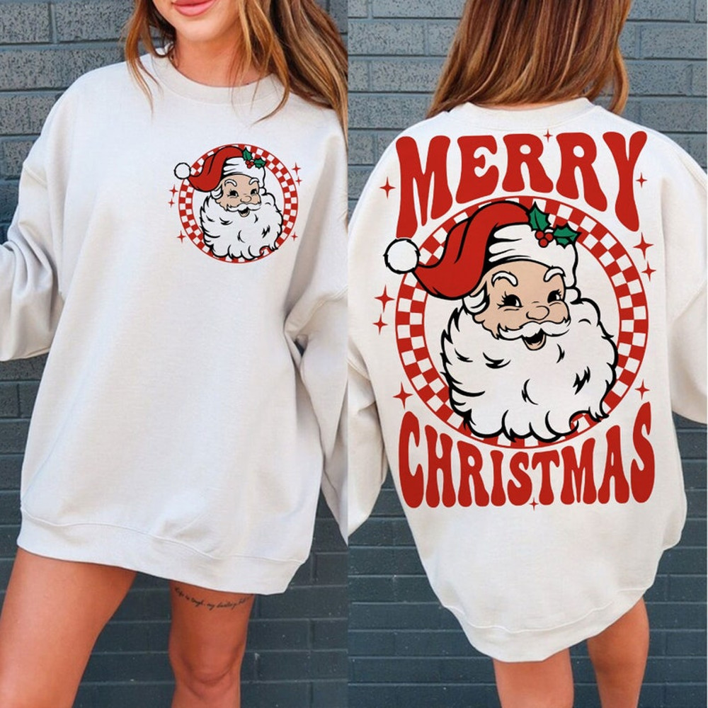 Merry Christmas Santa SVG PNG Retro Christmas Png Christmas Svg Santa Claus Png Christmas Vibes Retro Sublimation 1