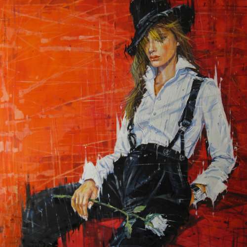 Girl with a hat,Lovely girl,Nice girl,High-Resolution Digital File,The Author's Painting