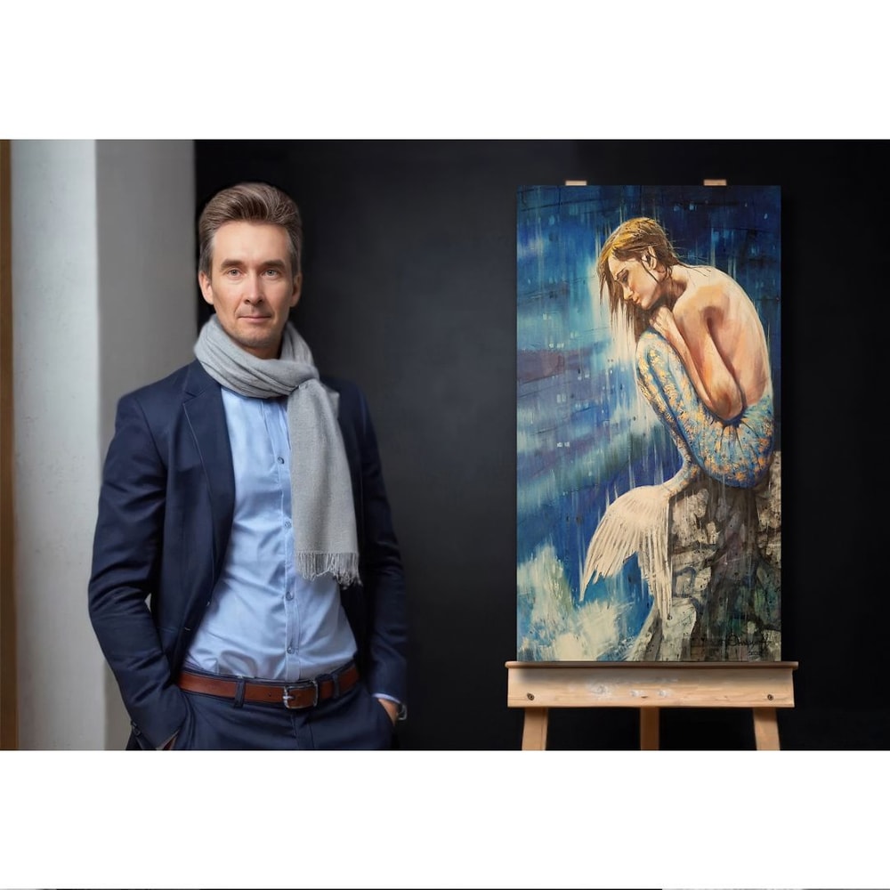 MermaidNice GirlSea ViewHighResolution Digital FileThe Authors Painting 2