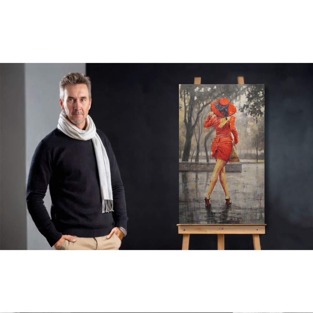 Lady With A Red HatLovely LadyBeautiful WomanHighResolution Digital FileThe Authors Painting 2