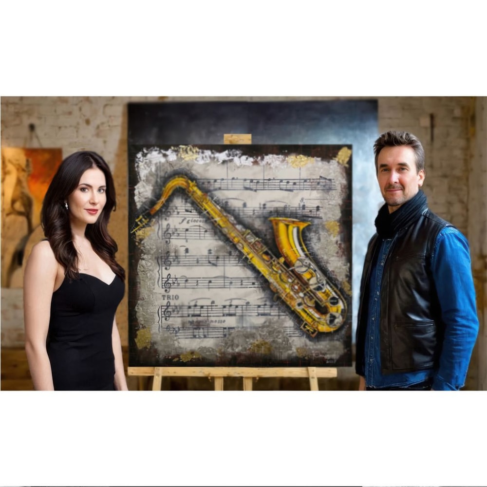 Design ItemsSaxophoneModern ArtHighResolution Digital FileThe Authors Painting 2