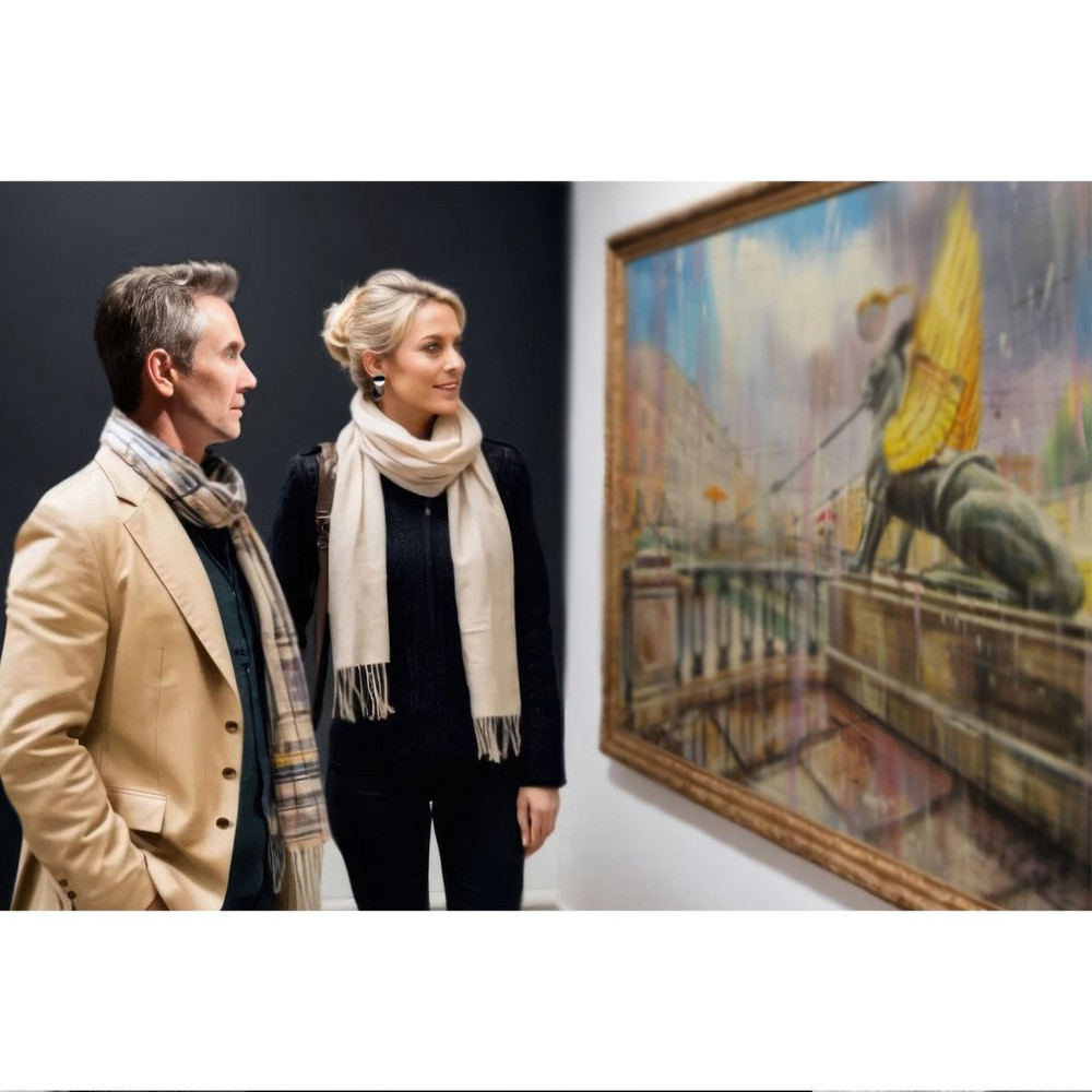 Bank BridgeSaintPetersburgCity ViewHighResolution Digital FileThe Authors Painting 2