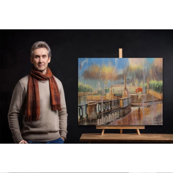 Rainy DaySaintPetersburgKryukov CanalHighResolution Digital FileThe Authors Painting 2