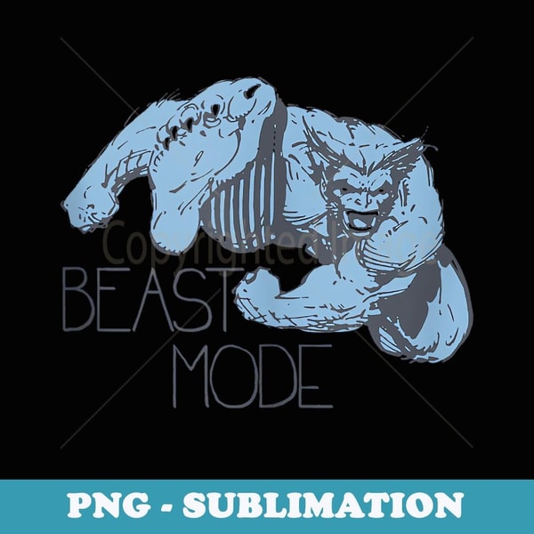 Marvel X-Men Beast Mode Epic Vintage Portrait - Decorative Sublimation PNG File