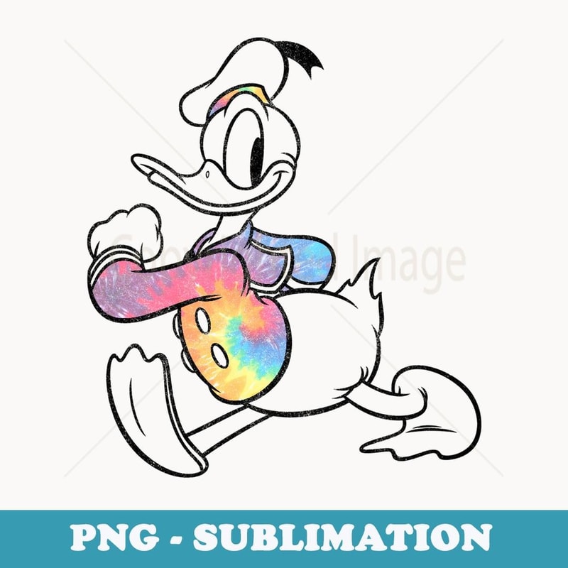 Disney Mickey And Friends Classic Donald Duck Tie Dye - Unique Sublimation PNG Download