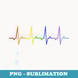 heartbeat rainbow - vintage sublimation png download