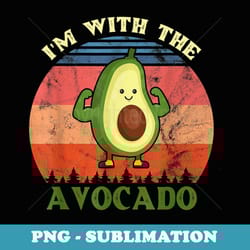 retro vintage i'm with the avocado funny halloween - png transparent sublimation design