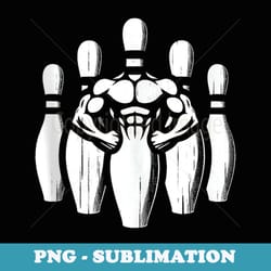 strong bowling pins - vintage funny muscular bowling lover
