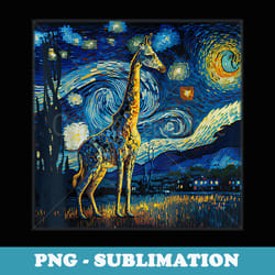 surrealism starry night giraffe - premium png sublimation file