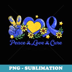 peace love cure blue ribbon ataxia awareness s - special edition sublimation png file
