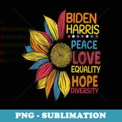 biden harris peace love equality hope diversity - retro png sublimation digital download