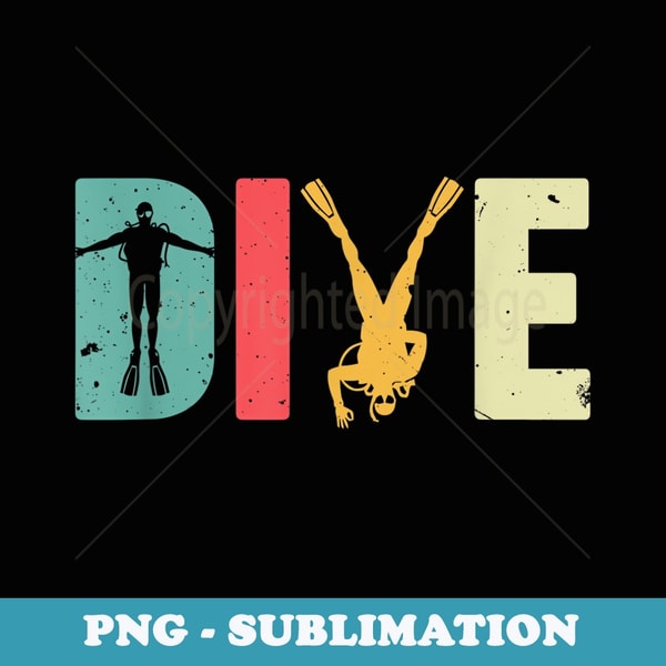 Vintage Scuba Diving Retro Ocean Scuba - Stylish Sublimation Digital Download
