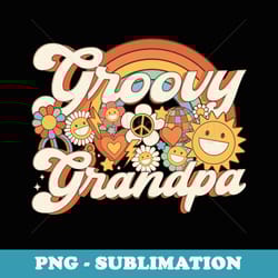 retro groovy grandpa 70s family birthday party fathers day - decorative sublimation png file
