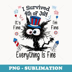 i survived fourth 4th of july fireworks firecrackers cat dad - vintage sublimation png download