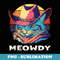 Cute Cowboys Hat Wild West Sunset Meowdy Cowboy Blue Cats - Aesthetic Sublimation Digital File