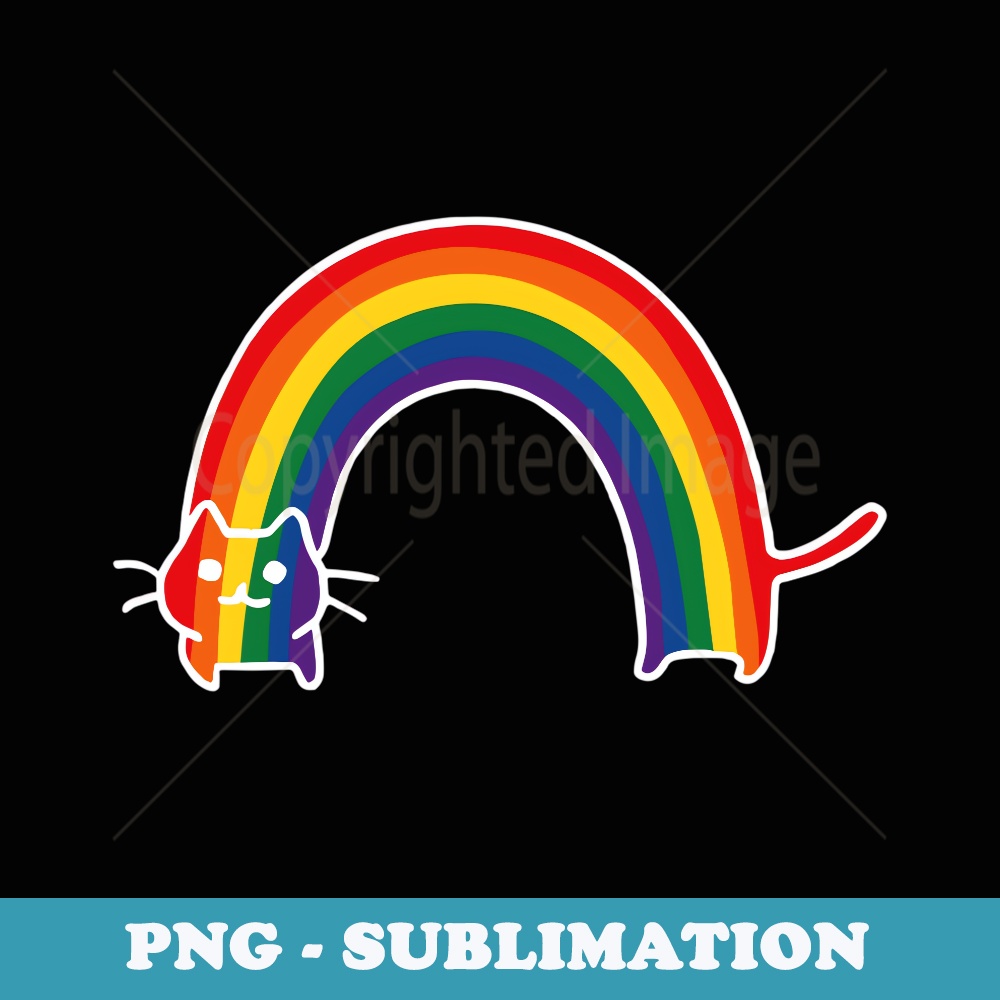 LGBTQ Rainbow Cats Cute Purride Gay Pride Cat LGBT Flag - Vintage Sublimation PNG Download