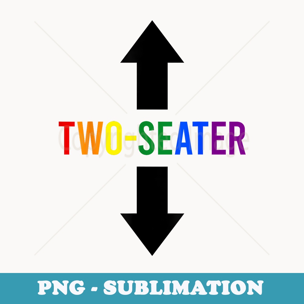 Two Seater Rainbow LGBTQ Two-Seater 2 Seater - Instant PNG Sublimation Download